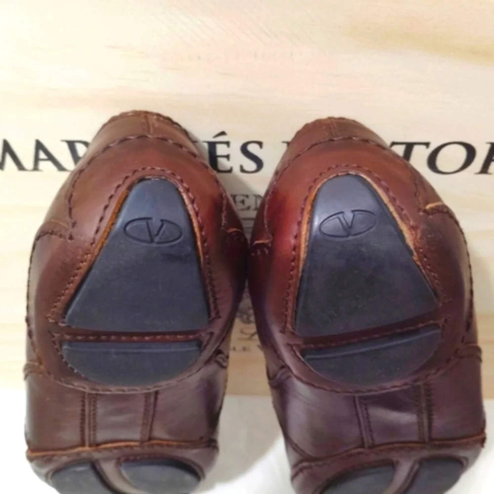 Valentino Garavani Shoes Italian Leather Loafers Brown Dust Bag Mens US 8